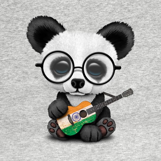 Baby Panda Playing Indian Flag Guitar by jeffbartels